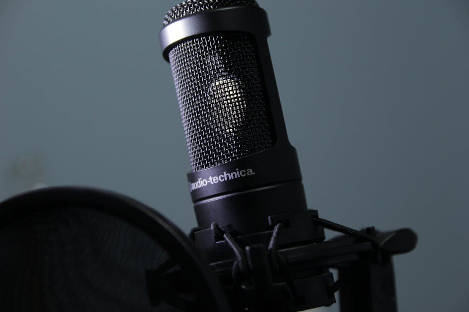 レコーディングスタジオのマイクロフォン